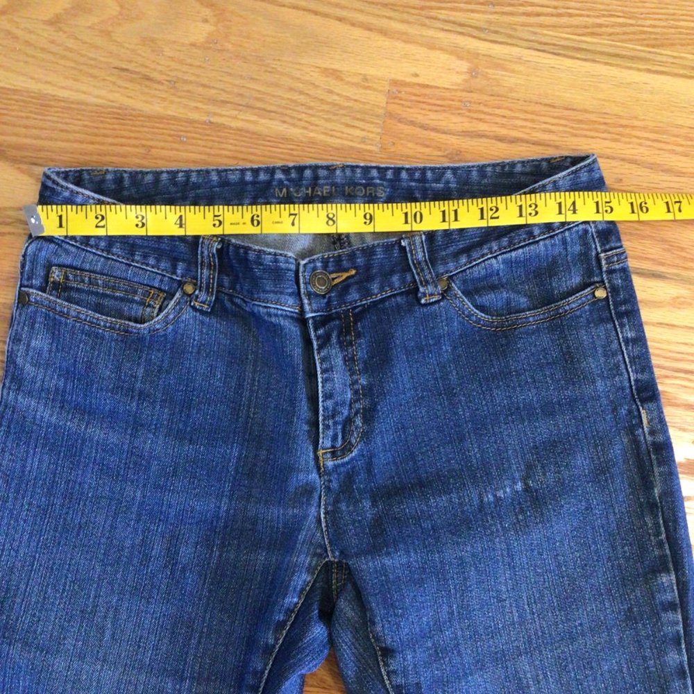 Michael Kors Women’s Jeans Sz 4 Wide Leg Cotton Medium Wash High Rise Pa… - Picture 6 of 14